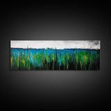 Ocean Grass, Coastal Wall Art, Blue Green Abstract, Framed Canvas Print, Beach House Decor, Serene Art, Minimalist Seascape, Tranquil Home Decor