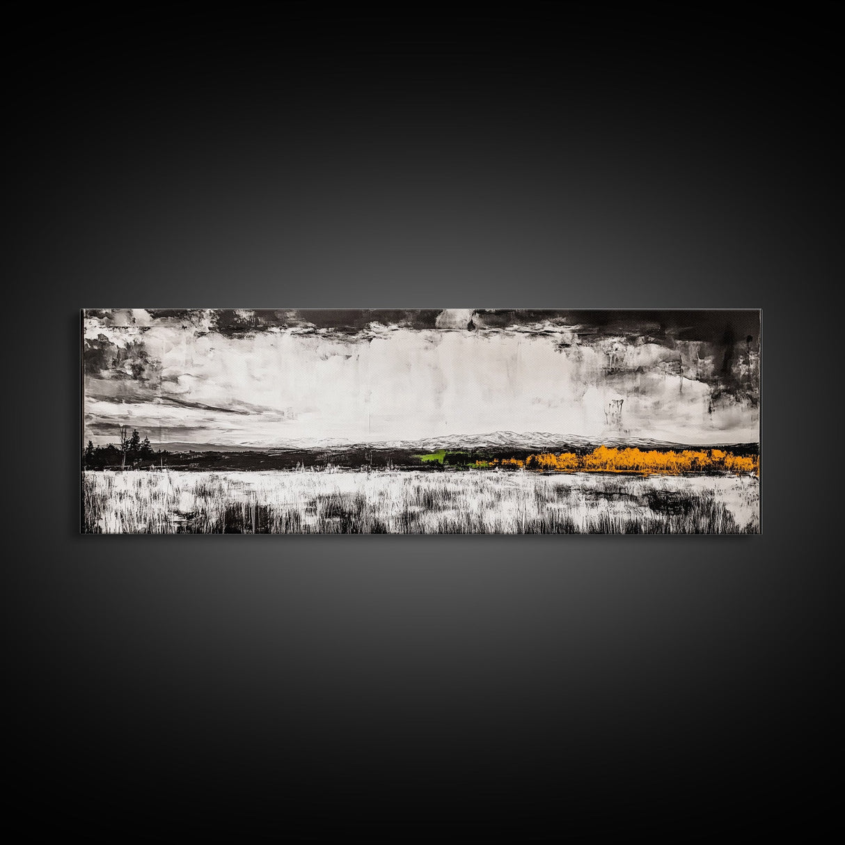 Mountain Fog, Black and White, Minimalist Wall Art, Canvas Print, Misty Hills, Dramatic Nature Scene, Office Wall Art, Tranquil Home Decor