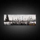 Wildflower Field, Rustic Landscape Art, Nature Print, Framed Canvas Print, Boho Wall Art, Living Room Decor, Autumn Art