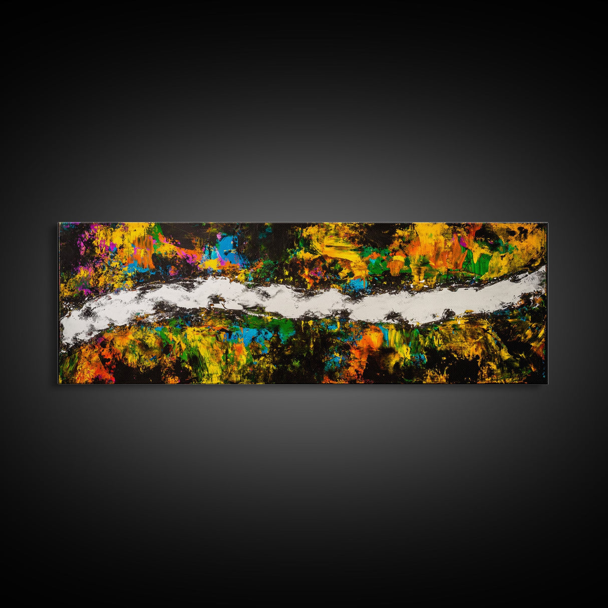 Abstract Chaos, Colorful Expressionism, Modern Wall Art, Framed Canvas Print, Bold Statement Piece, Office Decor