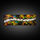 Abstract Chaos, Colorful Expressionism, Modern Wall Art, Framed Canvas Print, Bold Statement Piece, Office Decor