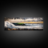 Sunset Ocean Wave, Dramatic Seascape Art, Coastal Home Decor, Bold Nature Painting, Tropical Wall Art, Beach House Canvas Print