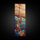 Lantern Ocean, Dreamscape Path – Canvas Print surreal ocean dream painting, fantasy art, whimsical coastal decor, imaginative bedroom wall art