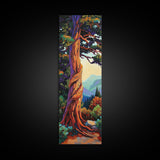 Whimsical, Tree, Forest, Nature, Framed Canvas Print, Autumn tree art in impressionist style, perfect Living Room Wall Art or Fall Decor