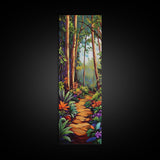 Jungle Path, Forest Walk, Tropical Garden Landscape Art, Lush Nature Wall Decor, Bedroom or Entryway Accent, Framed Canvas Print
