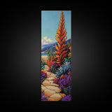Vibrant Desert, Garden, Path — Canvas Print with bold autumn florals and pathway, ideal Fall Entryway Art or Living Room Wall Decor, boho style