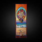 Sunset Beach, Mandala, Coastal Archway Framed Canvas Print, Boho Ocean Wall Art, Vibrant Entryway Decor, Spiritual Coastal Style