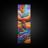 Tropical Cloud, Island, Nature - Canvas Print vibrant ocean decor, sunset wave art, island fantasy painting, bedroom wall art, boho style