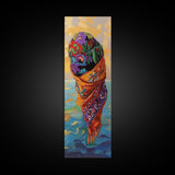 Floating Scarf, Ocean Breeze, Abstract Flow, Framed Canvas Print, colorful surreal art, modern boho wall décor, bedroom artistic nook