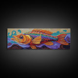 Tropical Fish Painting, Vibrant Ocean Life, Canvas Print, Coastal Kitchen Wall Art, Underwater Theme Decor, Boho Beach Art