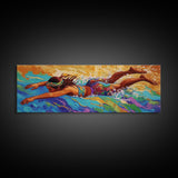 Surfer Girl, Ocean Energy, Tropical Vibes, Boho Style, Canvas Print, Teen Room Wall Art, Coastal Decor, Vibrant Summer Surf Artwork