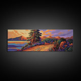 Sunset Trail, Mountain Path, Vibrant Nature, Canvas Print, Colorful Landscape Art, Rustic Home Decor, Fall Living Room Wall Art
