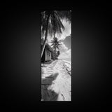 Tropical Beach Path, Palm Trees, Coastal Escape, Island Cabin, Relaxing Vibes, Framed Canvas Print, Living Room Wall Art, Boho Coastal Decor