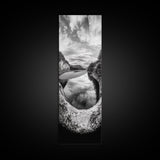 Black and White River, Forest Nature Scene, Reflection Wall Art, Framed Canvas Print, Neutral Landscape, Minimalist Bedroom Decor