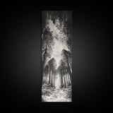Pine Forest, Nature Path, Tree Canopy, Tranquil Woods, Canvas Print, Forest Wall Art, Minimalist Nature Decor, Meditation Room Artwork