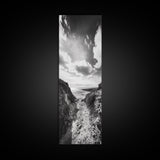 Cliffside Horizon, Beach Escape, Black and White Nature, Framed Canvas Print, Coastal Wall Art, Entryway Decor, Minimalist Aesthetic