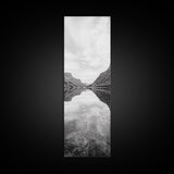 Mountain Lake, Glassy Water, Serene Reflection, Canvas Print, Bedroom Wall Art, Nature Photography, Minimalist Decor, Tranquil Vibe