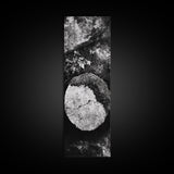 Zen Circle Stone, Forest Texture, Nature Balance, Canvas Print, Rustic Bathroom Decor, Earthy Wall Art, Minimalist Natural Style