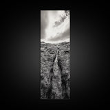 Lava Rock Path, Ocean Texture, Earth Flow, Framed Canvas Print, Coastal Bathroom Decor, Minimalist Natural Art, Moody Landscape Print