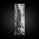 Cliffside Texture, Ocean Rocks, Vertical Landscape, Canvas Print, Modern Coastal Wall Art, Minimalist Nature Decor, Hallway Art