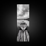 Rowboat Reflection, Still Water, Lake Life, Canvas Print, Rustic Cabin Wall Art, Nature Photography, Bedroom Art, Den Lakehouse Decor