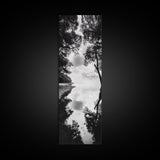 Misty Lake, Nature Reflection, Tranquil Waters, Monochrome Trees, Framed Canvas Print, Minimalist Wall Art, Bathroom or Hallway Decor