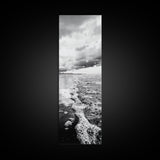 Stormy Waves, Sea Foam, Coastal Ocean, Canvas Print, Moody Seascape, Neutral Wall Art, Beach Bathroom or Entryway Home Decor