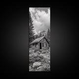 Rustic Cabin, Mountain Retreat, Forest Escape, Framed Canvas Print, Fall Nature Art, Cozy Lodge Decor, Bedroom or Den Wall Piece