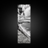 Seaside Cliffs, Rolling Hills, Dramatic Clouds, Framed Canvas Print, Country Landscape Art, Living Room Wall Art, Modern Rustic Decor