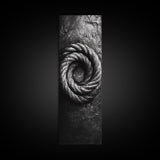 Nautical Rope Closeup, Industrial Texture, Abstract Rustic, Framed Canvas Print, Office Wall Art, Monochrome Art, Modern Nautical Decor