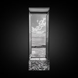 Open Door View, Sea Horizon Art, Dreamy Ocean Photography, Modern Entryway Decor, Framed Canvas Print, Minimalist Style Seascape