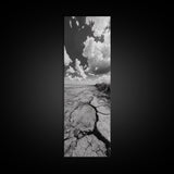 Cracked Earth Shore, Rustic Desert Vibe, Nature Texture Print, Fall Living Room Art, Framed Canvas Print, Earthy Minimalist Decor