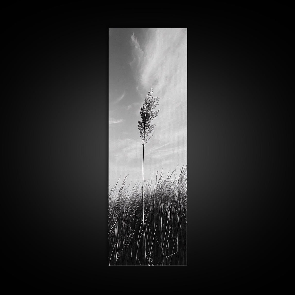 Solitary Grass Print, Minimalist Field Art, Tall Grass Photography, Rustic Bedroom Wall Decor, Framed Canvas Print, Fall Nature Vibe