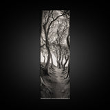 Twisted Trees, Enchanted Path, Forest Tunnel, Autumn Mood, Mystical Nature Framed Canvas Print, Fall Entryway Wall Art, Rustic Decor