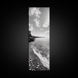 Coastal Shoreline, Pebble Beach, Ocean Breeze, Canvas Print, Bathroom Wall Art, Minimalist Decor, Black White Photography, Seaside Vibe