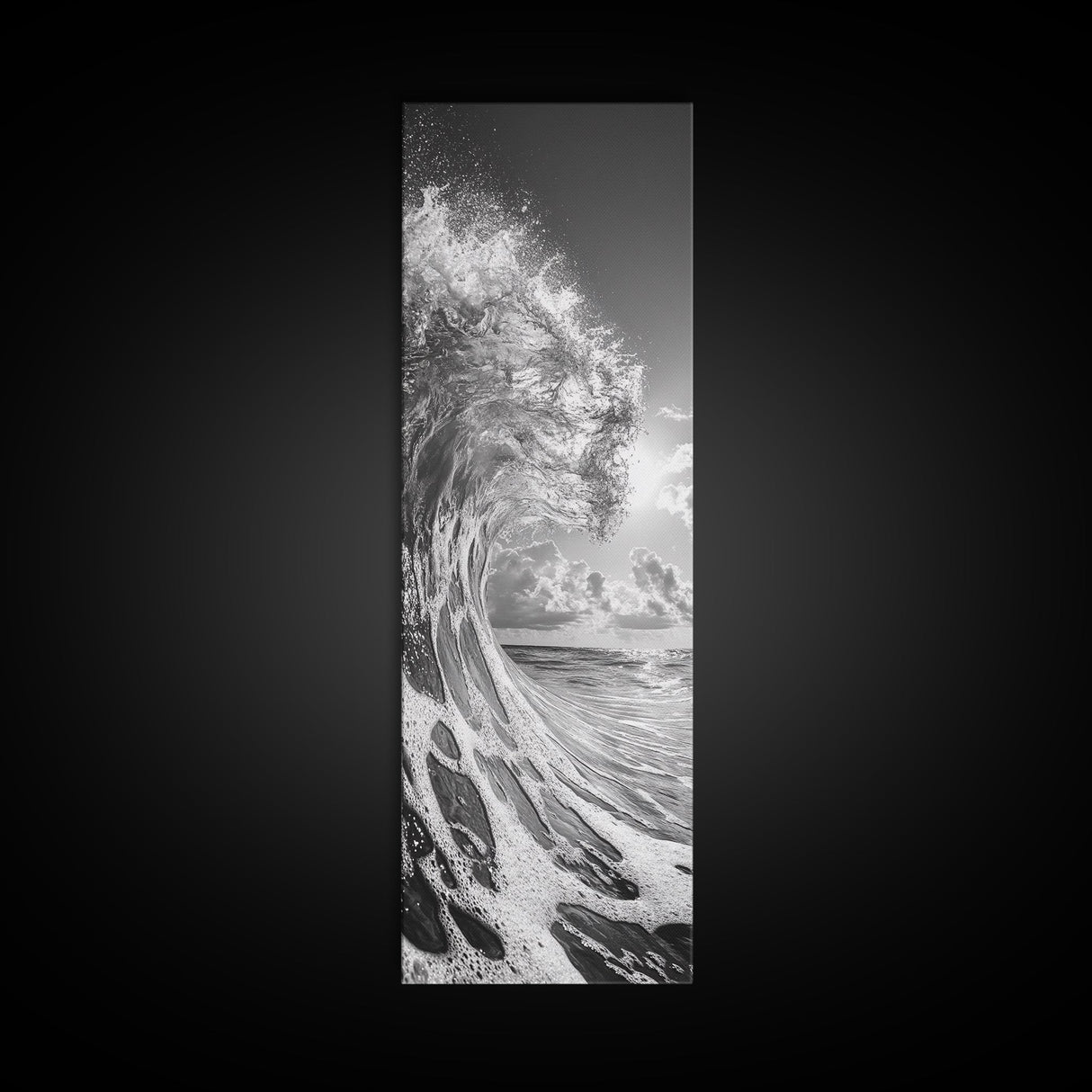 Ocean Wave, Splash Art, Dramatic Sea, Framed Canvas Print, Surfer Gift, Beach House Decor, Dynamic Water Scene, Nature Photography