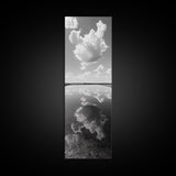 Cloud Reflections, Still Lake, Tranquil Waters, Sky Mirror Canvas Print, Minimalist Living Room Wall Art, Scandinavian Style Decor