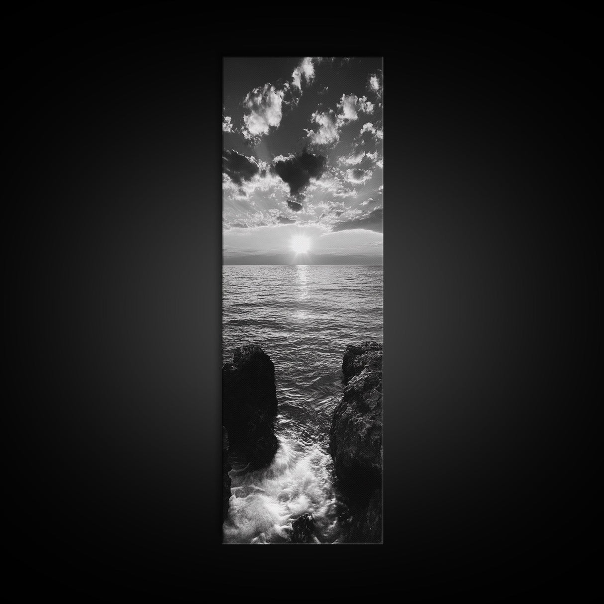 Sunset Ocean, Dramatic Sky, Serene Coastline, Nature Scene, Canvas Print, Minimalist Art, Bedroom Wall Art, Coastal Gallery Decor