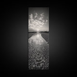 Rippling Water, Pebble Riverbed, Radiant Sunset, Peaceful Reflection, Canvas Print, Zen Art, Bathroom Wall Art, Nature Calm Decor