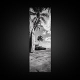 Tropical Beach, Surfboard Scene, Coastal Palms, Island Vibes, Canvas Print, Beach House Art, Summer Wall Decor, Boho Style