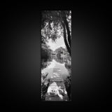 Tranquil Dock, Lake Stillness, Nature Reflection, Forest Retreat, Framed Canvas Print, Cabin Wall Art, Rustic Style, Bedroom Decor