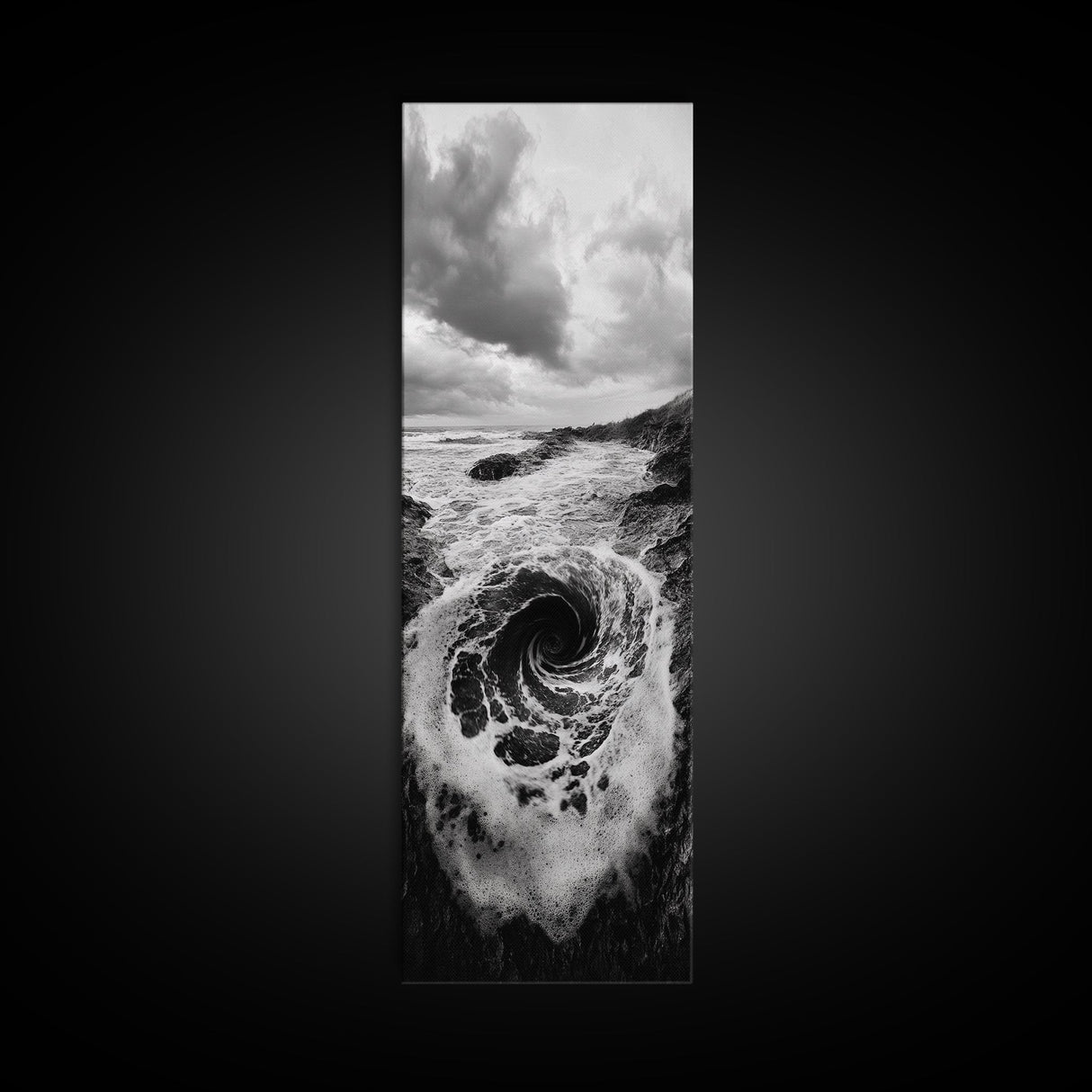 Ocean Vortex, Surreal Wave, Abstract Seascape, Dramatic Sea, Canvas Print, Statement Art, Modern Living Room Wall Art, Bold Decor
