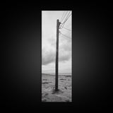 Utility Pole, Coastal Wires, Industrial Sky, Power Lines, Framed Canvas Print, Minimalist Photography, Loft Wall Art, Urban Decor