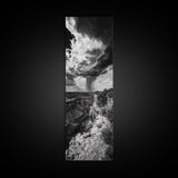 Storm Power, Canyon Rain, Desert Clouds, Monsoon Drama, Framed Canvas Print, Southwestern Wall Art, Moody Living Room Decor