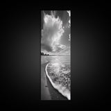 Morning Beach, Shoreline Foam, Coastal Tranquility, Sunrise Horizon, Canvas Print, Beach Wall Art, Bathroom Decor, Seaside Vibes
