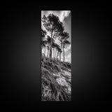 Windy Pines, Cliff Edge, Tree Silhouettes, Canvas Print, Moody Forest Photography, Rustic Cabin Wall Art, Autumn Living Room Decor