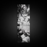 Tropical Beach, Palm Trees, Ocean Breeze, Framed Canvas Print, Coastal Living Wall Art, Minimalist Beach House Decor, Island Vibe Photography