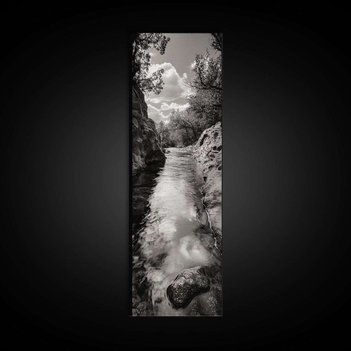 Mountain Stream, Flowing Water, Canyon Trail, Canvas Print, Nature Adventure Art, Rustic Cabin Decor, Bathroom Wall Accent, Entryway Accent