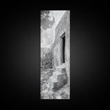 Desert Adobe Home, Old World Architecture, Earth Tone Wall Decor, Boho Rustic Print, Minimalist Entryway Art, Canvas Print