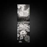 Water Lily Pond, Serene Botanical Art, Peaceful Garden Wall Decor, Zen Nature Print, Spa or Bedroom Accent, Framed Canvas Print